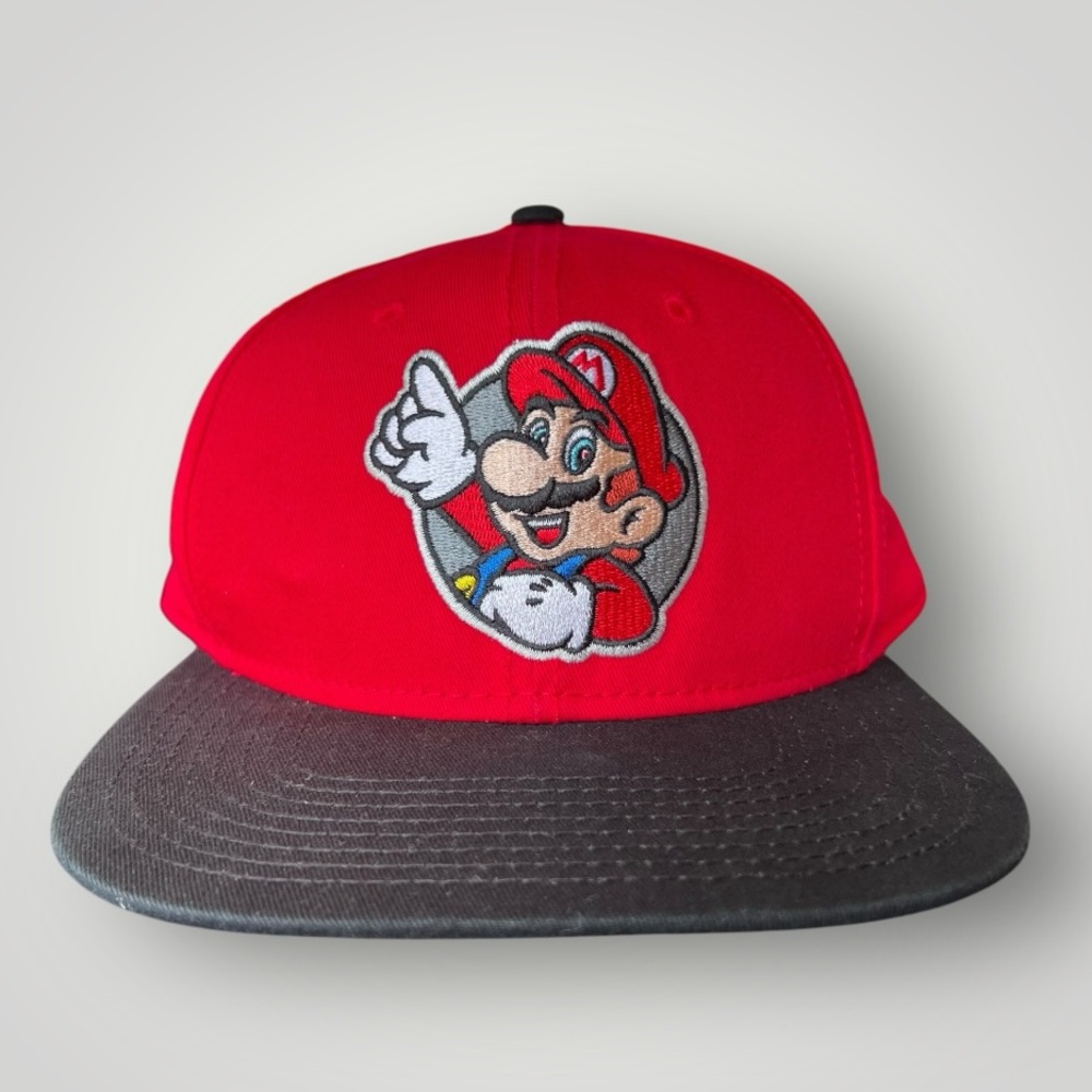 Nintendo Super Mario Cap One Size Adjustable Back Red Pre Owned Great Condition - Picture 2 of 14